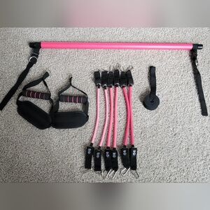 Pink and Black Resistance Band Set